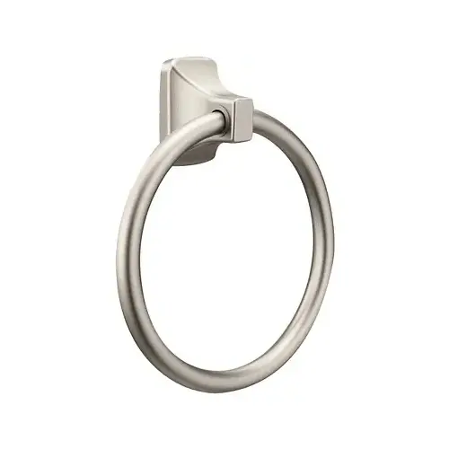 Contemporary Towel Ring with Metal Ring Brushed Nickel Finish Contemporary Towel Ring with Metal Ring Brushed Nickel Finish