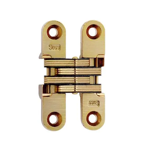 Satin Brass 1/2 In. x 2-3/8 In. Invisible Hinge, - pack of 2