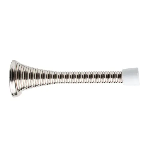 Spring Door Stop, 3-1/8" Nickel