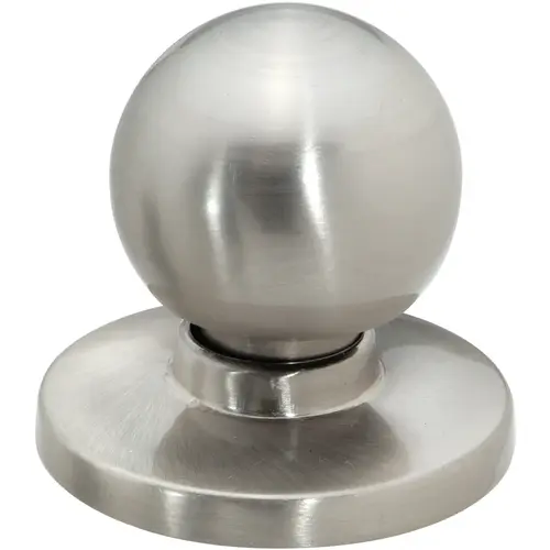 Pedestal Knob with Removable Backplate Satin Nickel