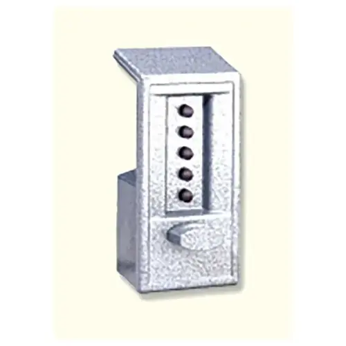 Cylindrical Combination Lock, Exterior Thumbturn, Interior Knob, 2-3/4" Backset, 1/2" Throw Latch, Outside Gray, Inside Satin Chrome Cylindrical Combination Lock, Exterior Thumbturn, Interior Knob, 2-3/4" Backset, 1/2" Throw Latch, Outside Gray, Inside Satin Chrome