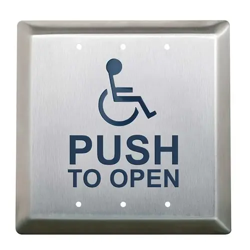 Camden CM-45 Series 4-1/2" Square Push Plate Switches, Wired or With Kinetic Wireless Transmitter Satin Stainless Steel Camden CM-45 Series 4-1/2" Square Push Plate Switches, Wired or With Kinetic Wireless Transmitter Satin Stainless Steel