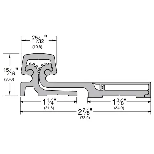 83" Full Surface Continuous Hinge Clear Aluminum Finish