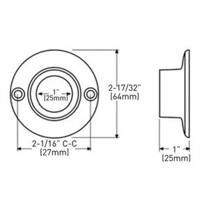 TAYMOR 01-9661 Shower Rod Flanges for 1" Rod Chrome
