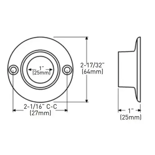 Shower Rod Flanges for 1" Rod Chrome