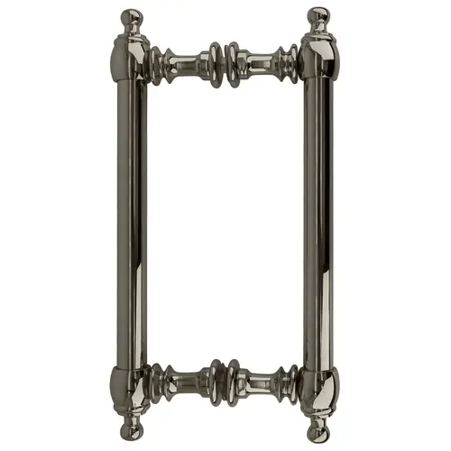 8" Colonial Style Back-To-Back Pull Handles, Brass Material, 8" Center-To-Center Hole Spacing, Polished Nickel Finish