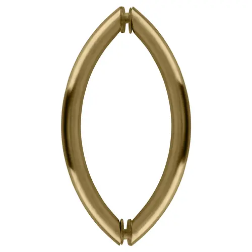 Satin Brass 8" Crescent Style Back-to-Back Pull Handles Without Metal Washers Satin Brass 8" Crescent Style Back-to-Back Pull Handles Without Metal Washers