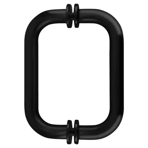 Black 6" Tubular Back-to-Back 3/4" Diameter Shower Door Pull Handles
