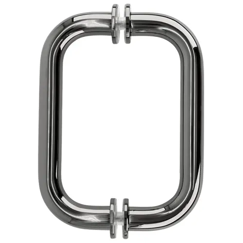Polished Chrome 6" Tubular Back-To-Back 3/4" Diameter Shower Door Pull Handles, Brass Material, 6" Center To Center, Polished Chrome Finish