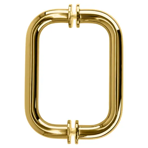 Polished Brass 6" Tubular Back-to-Back 3/4" Diameter Shower Door Pull Handles