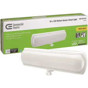 Commercial Electric 53602141 18 in. 270-Degree LED Flush Mount Closet Light with Adjustable Motion Sensor and Hold Times 1200 Lumens 4000K