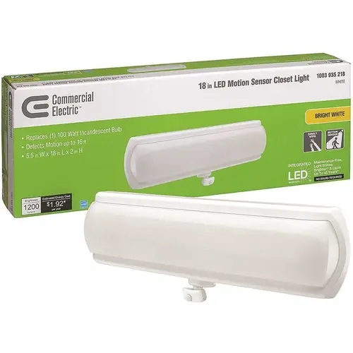 18 in. 270-Degree LED Flush Mount Closet Light with Adjustable Motion Sensor and Hold Times 1200 Lumens 4000K