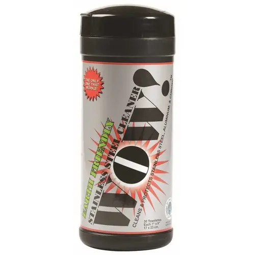 STAINLESS STEEL CLEANER CANISTER Clear Amber STAINLESS STEEL CLEANER CANISTER Clear Amber