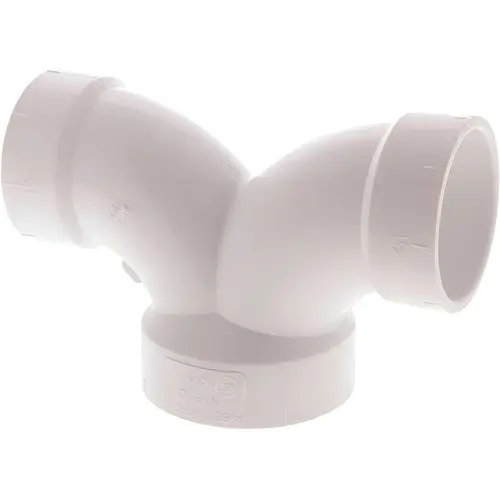 2 in. x 1-1/2 in. x 1-1/2 in. PVC DWV 90-Degree All Hub Double Elbow Fitting Plastic 2 in. x 1-1/2 in. x 1-1/2 in. PVC DWV 90-Degree All Hub Double Elbow Fitting Plastic