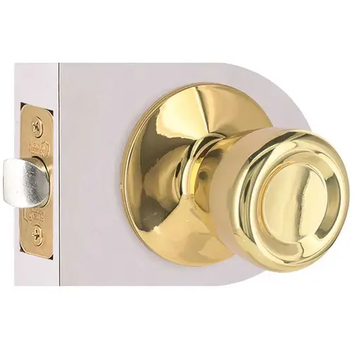 Tulip Passage Knob 2.375 and 2.75in. Backset Grade 3 Bright Brass
