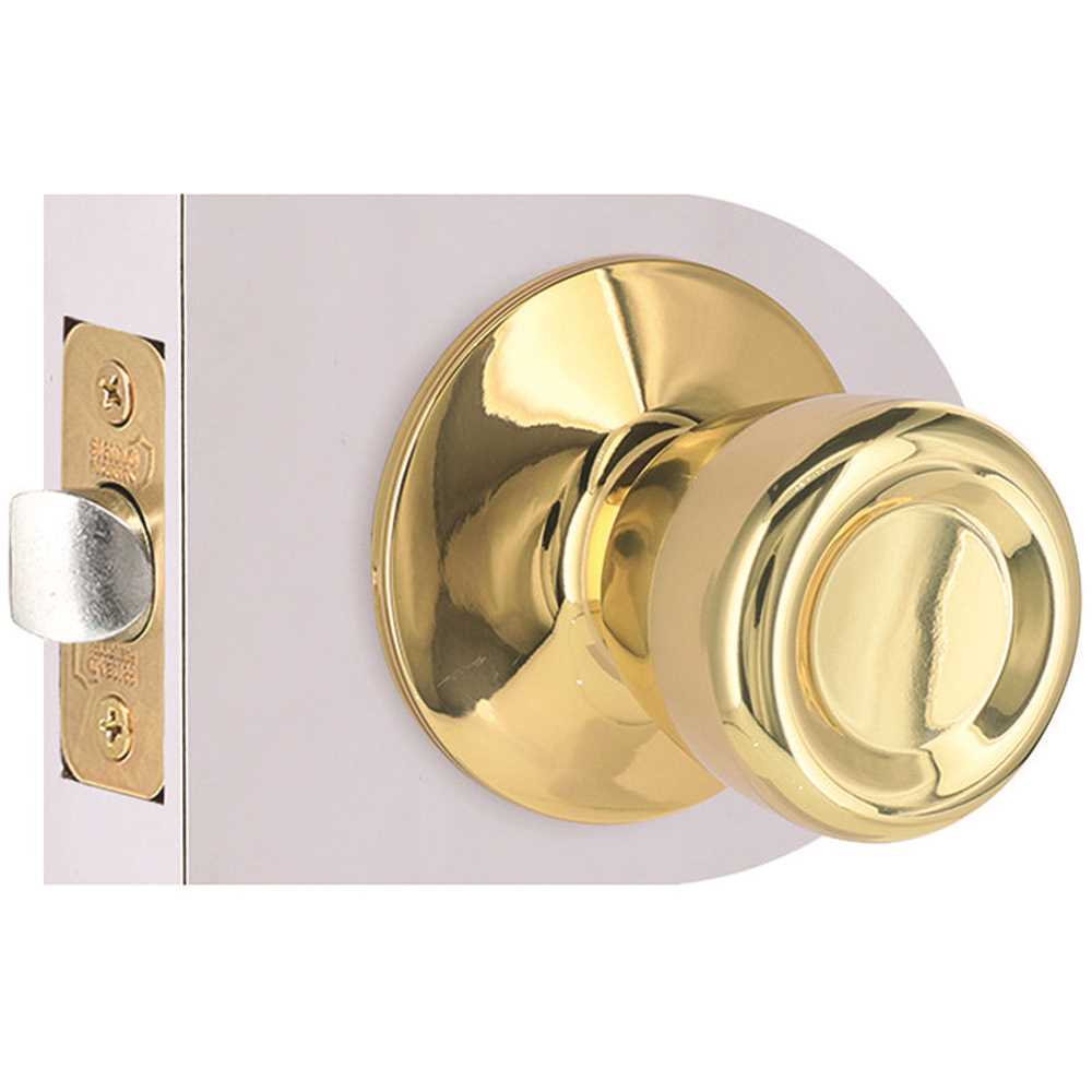 Shield Security TR730B Tulip Passage Knob 2.375 and 2.75in. Backset Grade 3 Bright Brass