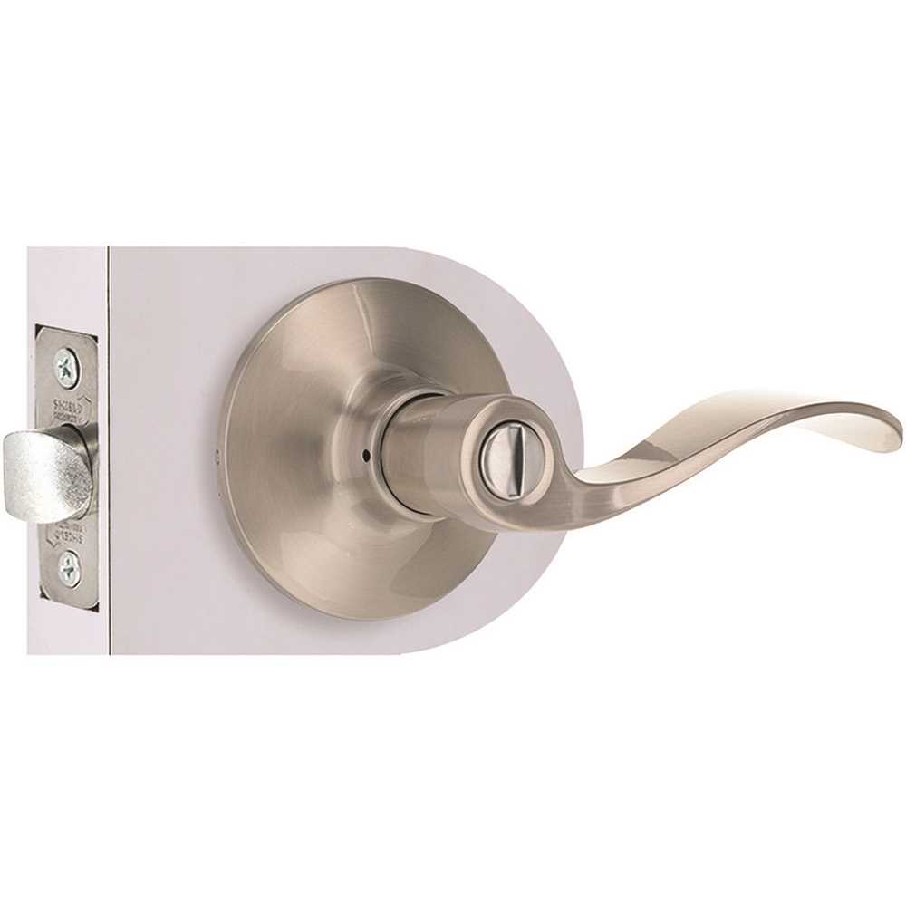 Shield Security LC2X201BXCD6 Wave Privacy Door Lever 2-3/8" and 2-3/4" Backset Grade 3 Satin Nickel