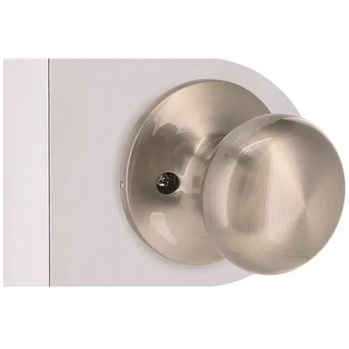 Flat Ball Dummy Door Knob (Satin Nickel)