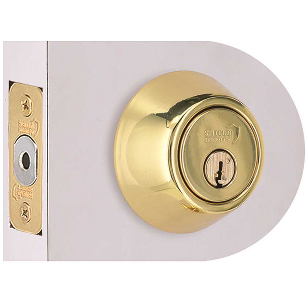 Shield Security DD71 Single Cylinder Deadbolt 2-3/8" and 2-3/4" Backset Grade 3 Bright Brass