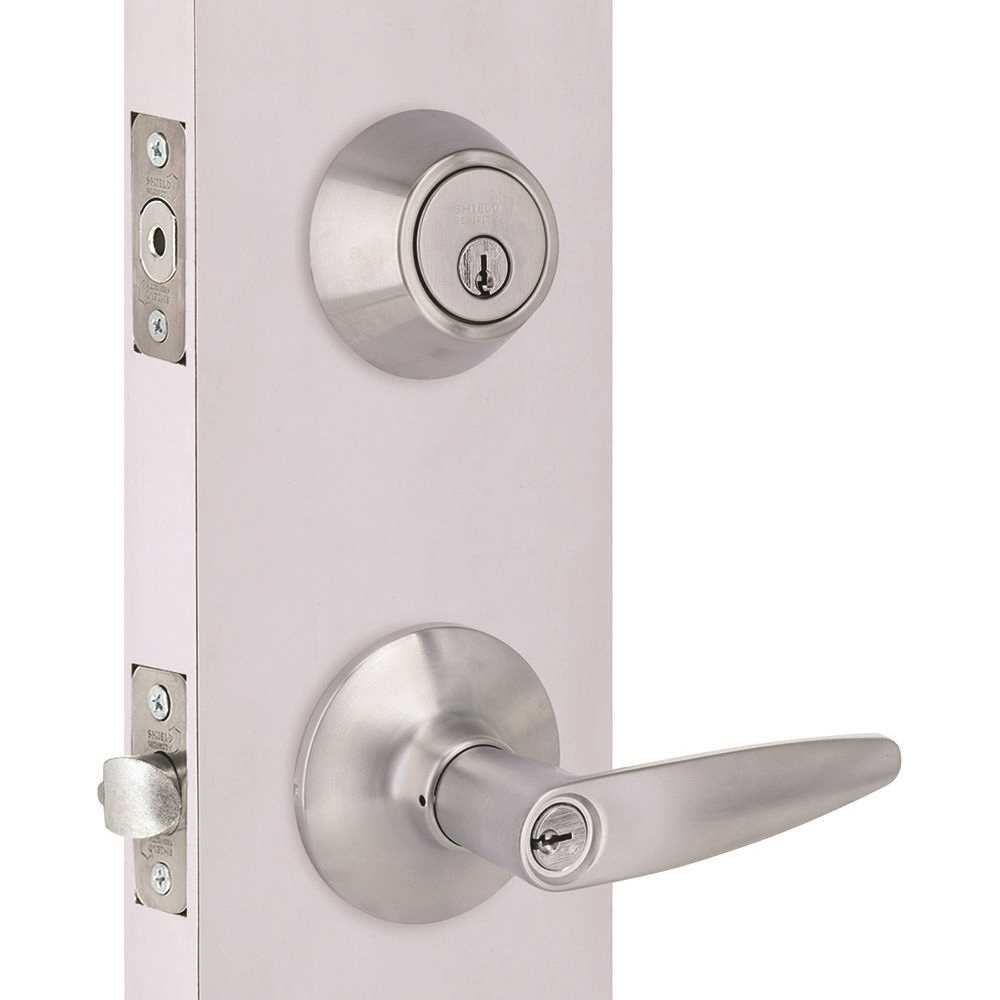 Shield Security MHSD1B Straight Deadbolt and Entry Combo Pack 2-3/8" and 2-3/4" Backset Grade 3 Satin Chrome