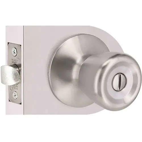 Tulip Privacy Bed/Bath Door Knob 2-3/8" and 2-3/4" Backset Grade 3 Satin Chrome