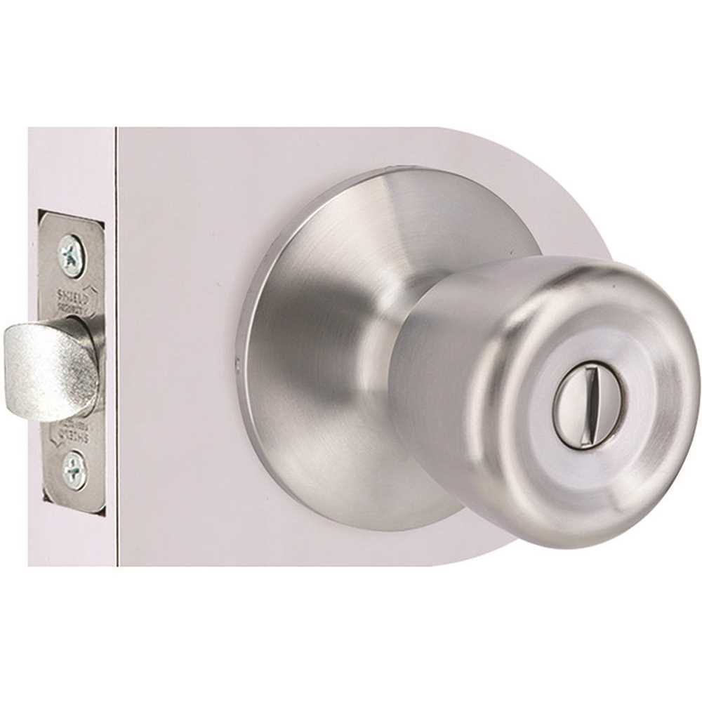 Shield Security TRS10B Tulip Privacy Bed/Bath Door Knob 2-3/8" and 2-3/4" Backset Grade 3 Satin Chrome
