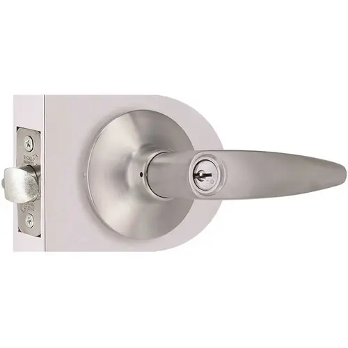 Straight Entry Door Lever 2-3/8" and 2-3/4" Backset Grade 3 Satin Chrome Stainless Steel