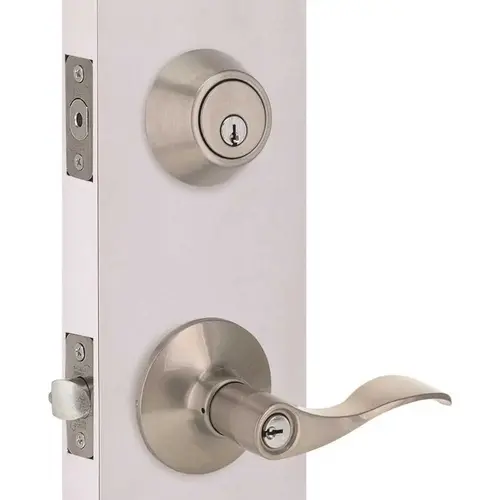 Wave Deadbolt and Entry Combo 2-3/8" and 2-3/4" Backset Grade 3 Satin Nickel Wave Deadbolt and Entry Combo 2-3/8" and 2-3/4" Backset Grade 3 Satin Nickel