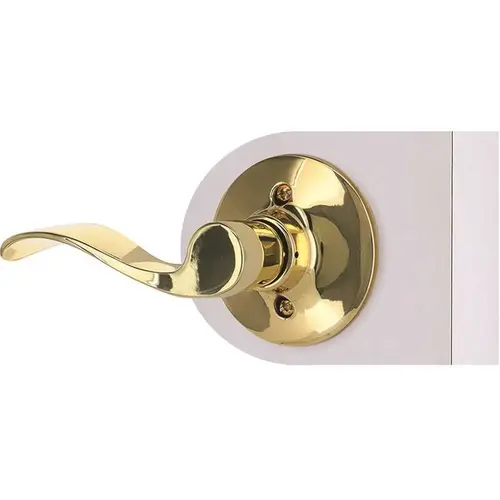 Wave Left-Handed Dummy Door Lever (Bright Brass)