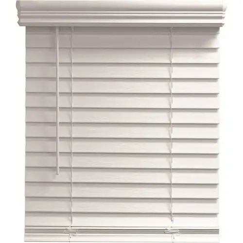 White 2 In. Cordless Room Darkening Embossed Faux Wood Blind 23x36"
