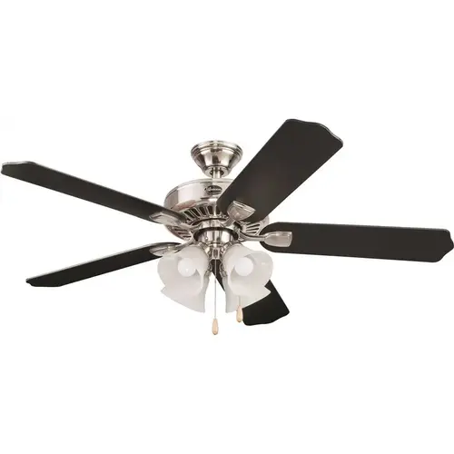 4-Light 52 Inch Dual Mount Camarillo Ceiling Fan, Brushed Nickel