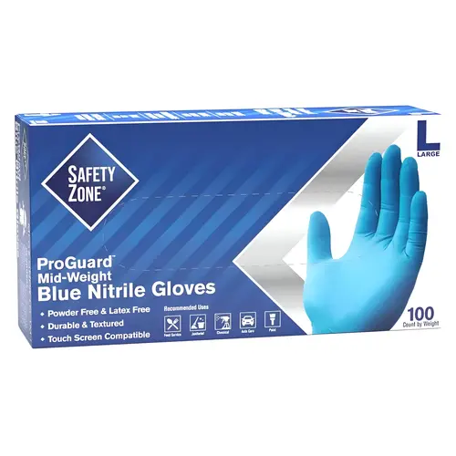 Powder Free Nitrile Disposable Gloves, Blue, Large Powder Free Nitrile Disposable Gloves, Blue, Large