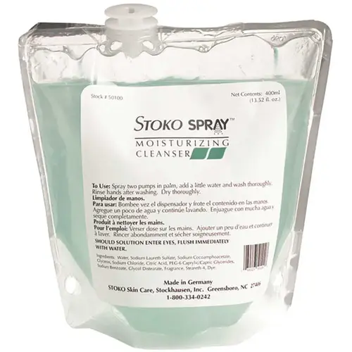400 ml Cartridge Stoko Spray Moisturizing Soap green