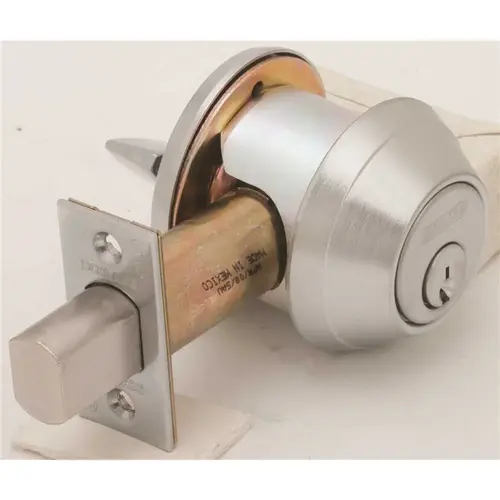Heavy Duty Single 6-pin Cylinder Deadbolt Satin Chrome Heavy Duty Single 6-pin Cylinder Deadbolt Satin Chrome