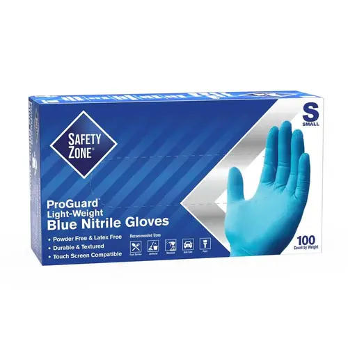 Powder Free Nitrile Disposable Gloves, Blue, Small