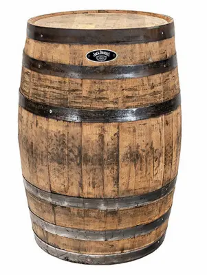 REAL WOOD PRODUCTS CO Barrel Jack Daniels 35 H X 26 D Oak Whiskey Brown Brown B320