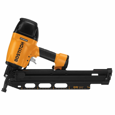 Bostitch F21PL Framing Nailer, 60 Magazine, 21 deg Collation, Plastic Strip Collation, 0.075 cfm/Shot Air Yellow
