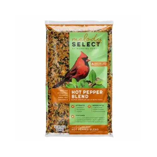 Melody Select Series Wild Bird Food, Premium, Hot Pepper Blend Flavor, 4.5 lb Bag Melody Select Series Wild Bird Food, Premium, Hot Pepper Blend Flavor, 4.5 lb Bag