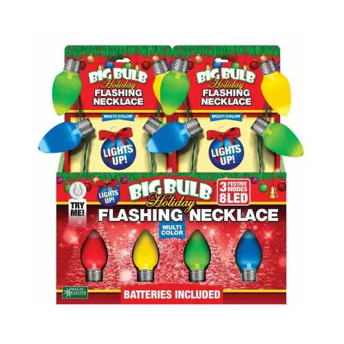 Indoor Christmas Decor LED Multicolored Flashing Necklace Multicolored Indoor Christmas Decor LED Multicolored Flashing Necklace Multicolored