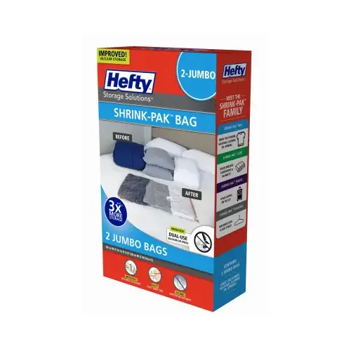 Vacuum Cube Storage Bags Shrink-Pak Clear Jumbo Clea - 2 per pack x3 packs