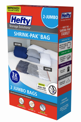 Hefty HFTPDQ70484633-XCP3 Vacuum Cube Storage Bags Shrink-Pak