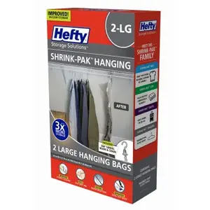 Hefty HFTPDQ70834633 Vacuum Cube Storage Bags Shrink-Pak Clear Clear Pair