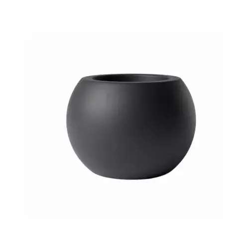 8" BLK Sphere Planter Black Cement