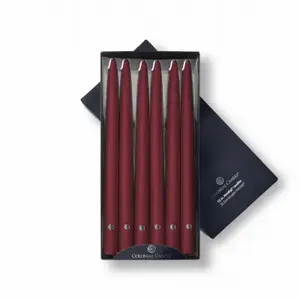 MVP BRANDS INT DBA COLONIAL CANDLE NAA12.1620 Cranberry Taper Candle, 12 In.,12-Ct.