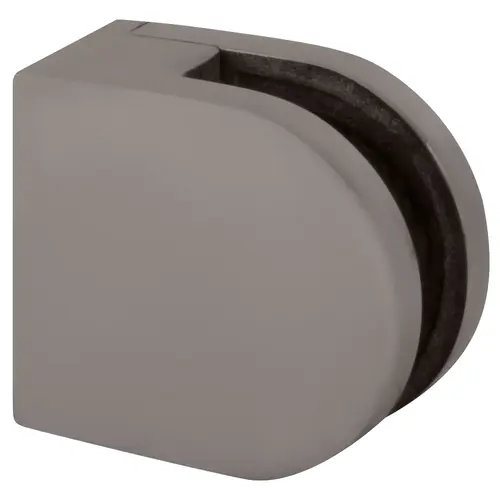 Satin Stainless Mini Z-Series Glass Clamp Round Shape - Flat Base