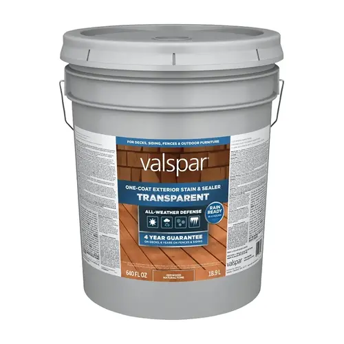 Transparent Deck Stain, Redwood Natural Tone, 5 Gal. Transparent Deck Stain, Redwood Natural Tone, 5 Gal.