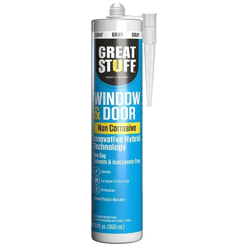 Hybrid Sealant Caulk, Gray, 41 to 95 deg F, 10.1 fl-oz Cartridge Hybrid Sealant Caulk, Gray, 41 to 95 deg F, 10.1 fl-oz Cartridge