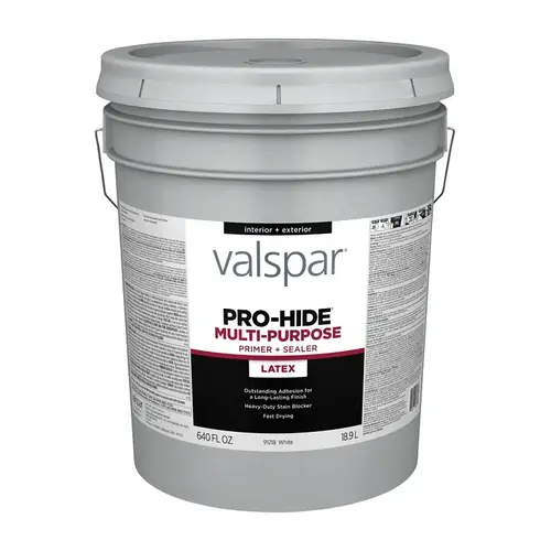 Valspar Pro-Hide Multi-Purpose Primer, White, 5 gal, Plastic Pail Valspar Pro-Hide Multi-Purpose Primer, White, 5 gal, Plastic Pail
