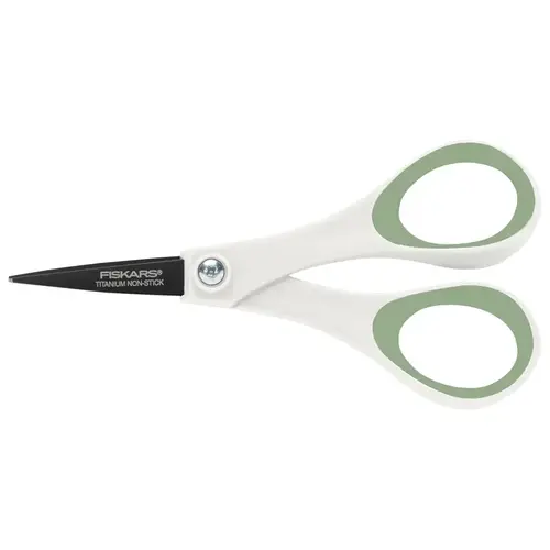 Fiskars Scissors, Stainless Steel Blade, Soft Grip Handle, Green/White Handle Fiskars Scissors, Stainless Steel Blade, Soft Grip Handle, Green/White Handle