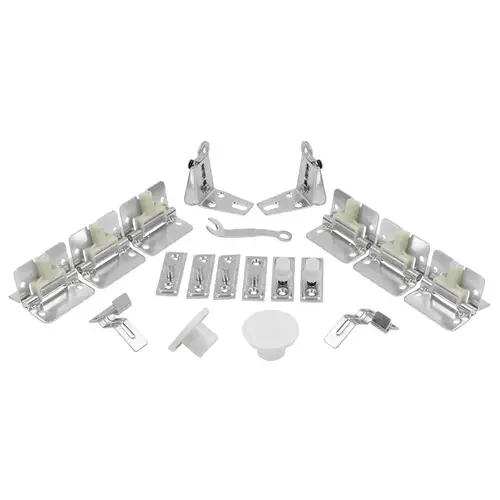4-Panel Bi-Fold Door Hardware Track Set, White Steel, 48" 4-Panel Bi-Fold Door Hardware Track Set, White Steel, 48"